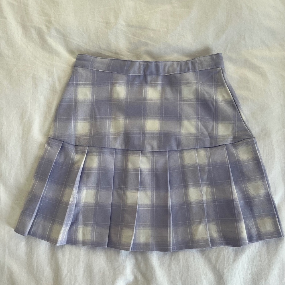 H&M Girls Size 16 Purple Plaid Pleated Skirt